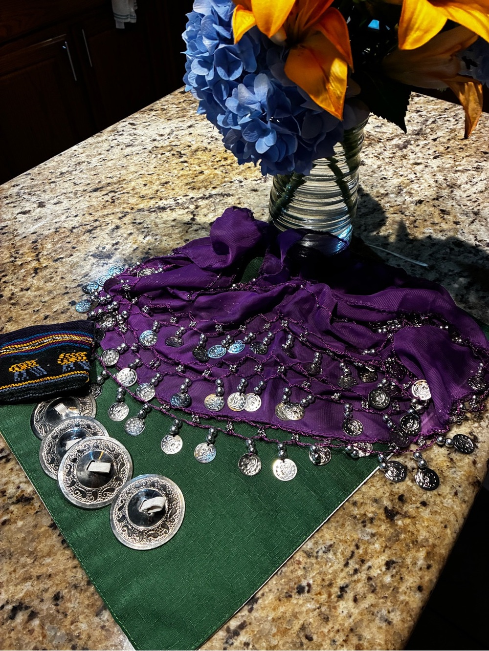 Belly Dance Set with Hip Scarf and Zills